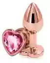 Plug Anal Mikel Dorado Joya De Corazón Rosada