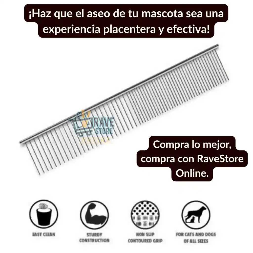 Peinilla Para Perros Y Gatos Metalica Peine Quita Nudos