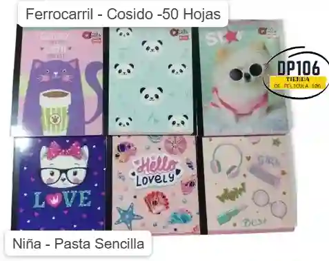 Cuaderno Ferrocarril Cosido 50 Hojas Niña