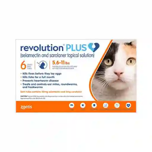 Antiparasitario Tópico Para Gato Revolution Plus 0.5 Ml X 1 Tubo