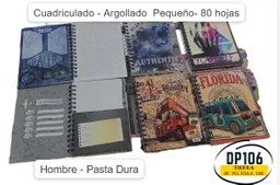 Cuaderno Cuadriculado Pequeño Argollado Hombre Pasta Dura