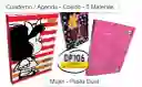 Cuaderno / Agenda Cosido Pasta Dura 5 Materias Diseño Mujer X 1 Und