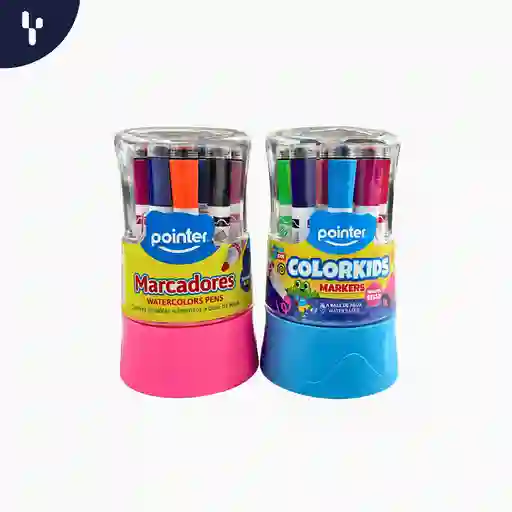 Marcadores Pointer A Base De Agua X12 Colores, Incluye Sello