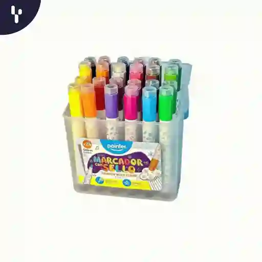 Set De Marcadores Con Sellos X24 Colores Wc-209-24 Pointer