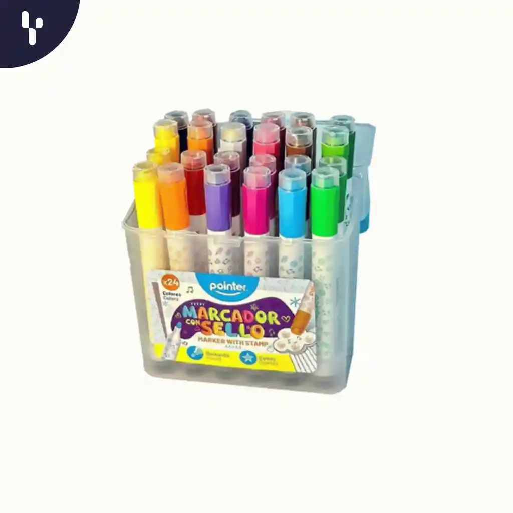 Set De Marcadores Con Sellos X24 Colores Wc-209-24 Pointer