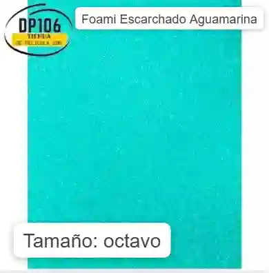 Foami Escarchado Aguamarina 1/8 X 1 Und