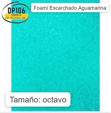 Foami Escarchado Aguamarina 1/8 X 1 Und