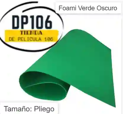 Foami Verde Oscuro Pliego X 1 Und / Foamy / Fomi