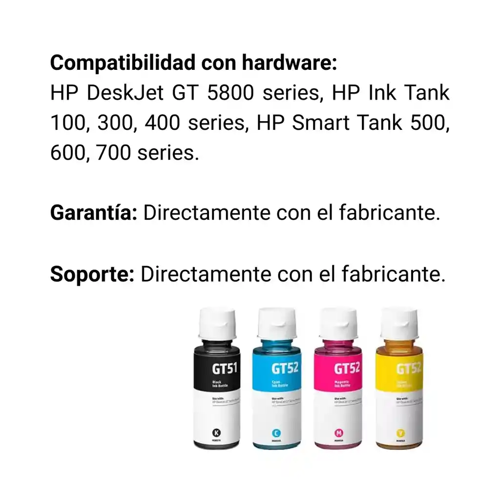 Hp Gt53/gt52 Original Botella De Tinta Combo 4-pack