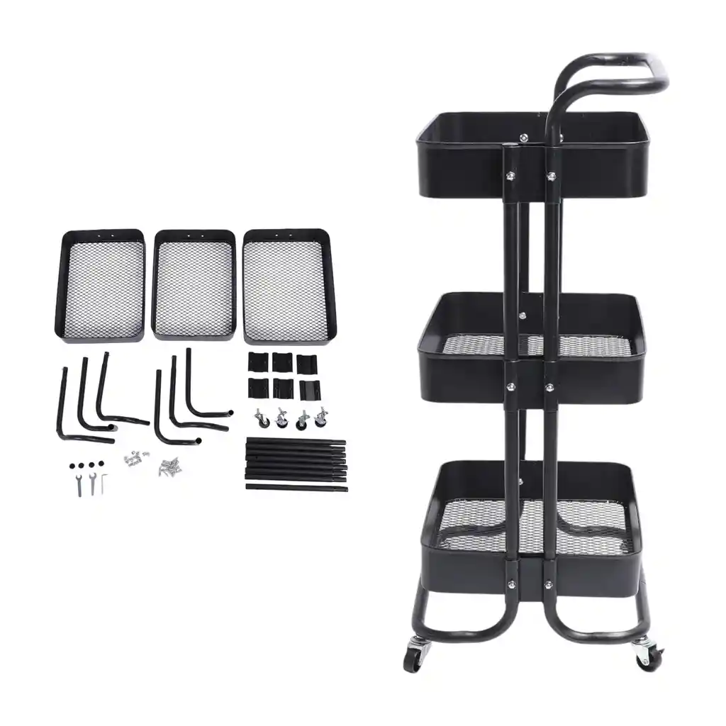 Carrito Organizador De 3 Niveles Con Ruedas Para Cocina