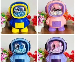 Alcancía Infantil Astronauta Ventana Perlas Decorativas