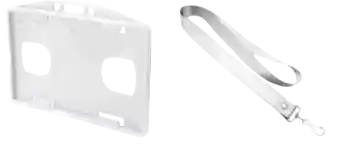 Escarapela Porta Carnet Horizontal Con Cinta Reata X 10 Und Transparente