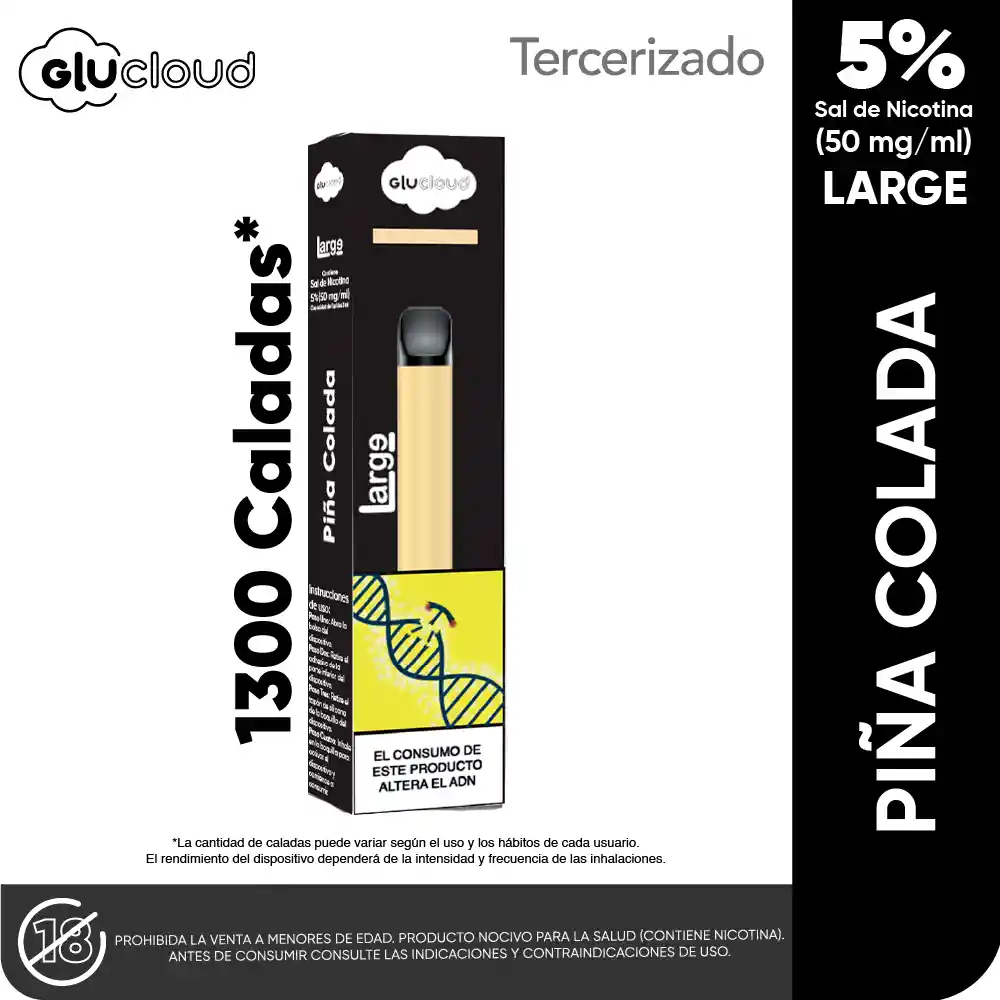 Desechable Glucloud 1300puff - Piña Colada
