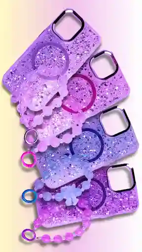 Carcasa Estuche Case Para Iphone 16 Escarcha Azul + Manilla Gratis