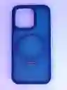 Carcasa Estuche Case Para Iphone 15 Magsafe Giratorio Azul Tripode