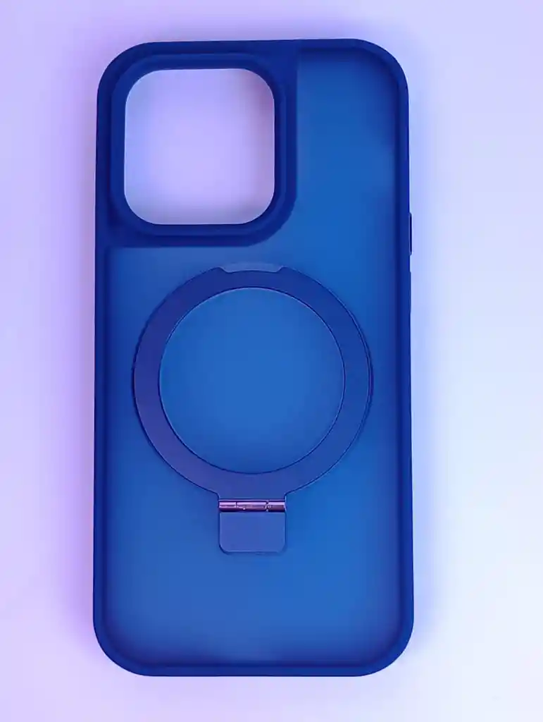Carcasa Estuche Case Para Iphone 15 Magsafe Giratorio Azul Tripode