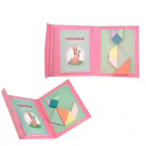 Juego Tangram Magnético De Madera Para Niños Rosa