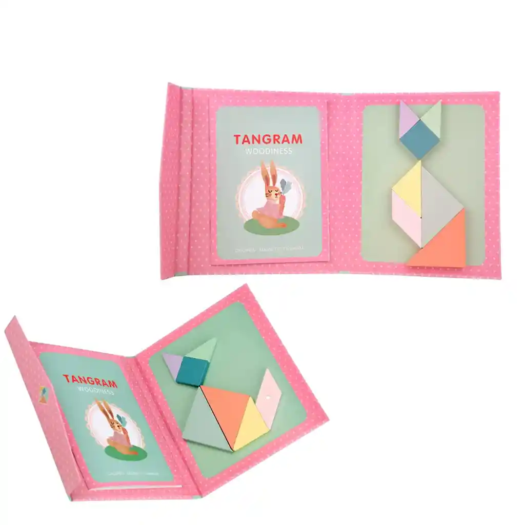 Juego Tangram Magnético De Madera Para Niños Rosa