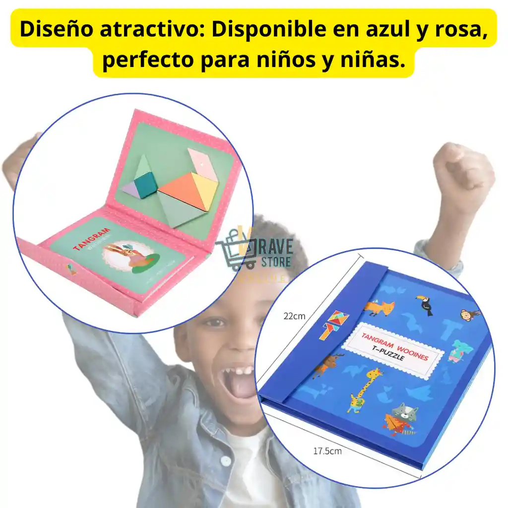 Juego Tangram Magnético De Madera Para Niños Rosa