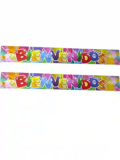 Banner Banderin Letrero Bienvenidos Multicolor Wellcome