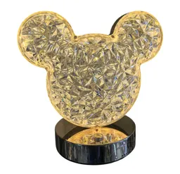 Lámpara Led De Mesa Diseño Mickey Táctil Recargable 3 Tonos