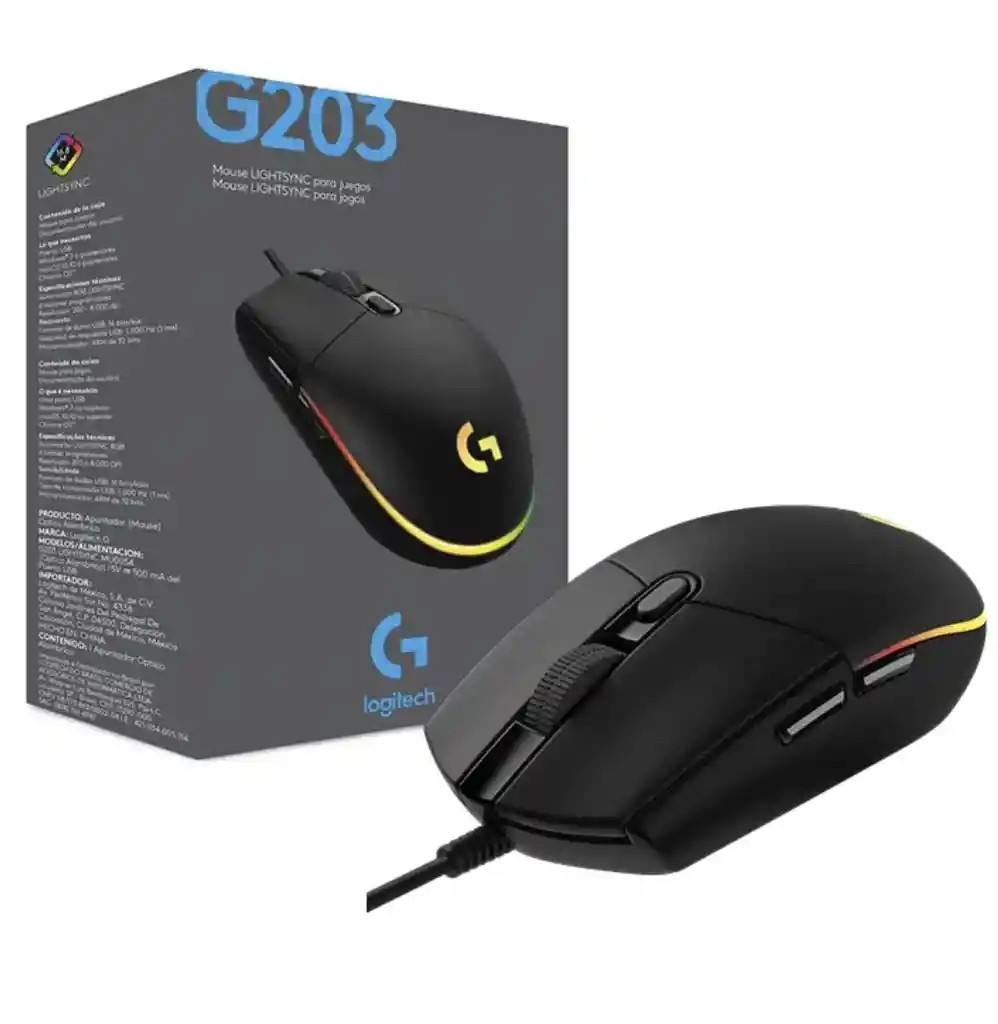 Mouse Alámbrico Gaming Logitech G203