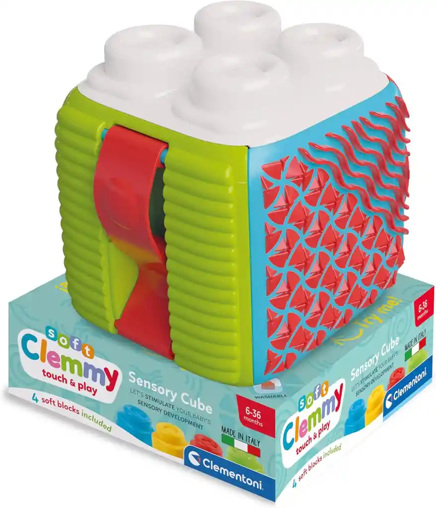 Juego Cubo Sensorial Bloques Suaves Y Texturas Para Bebés