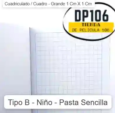 Cuaderno Cuadriculado / Cuadro Grande 1 Cm X 1 Cm Tipo B Diseño Niño X 1 Und
