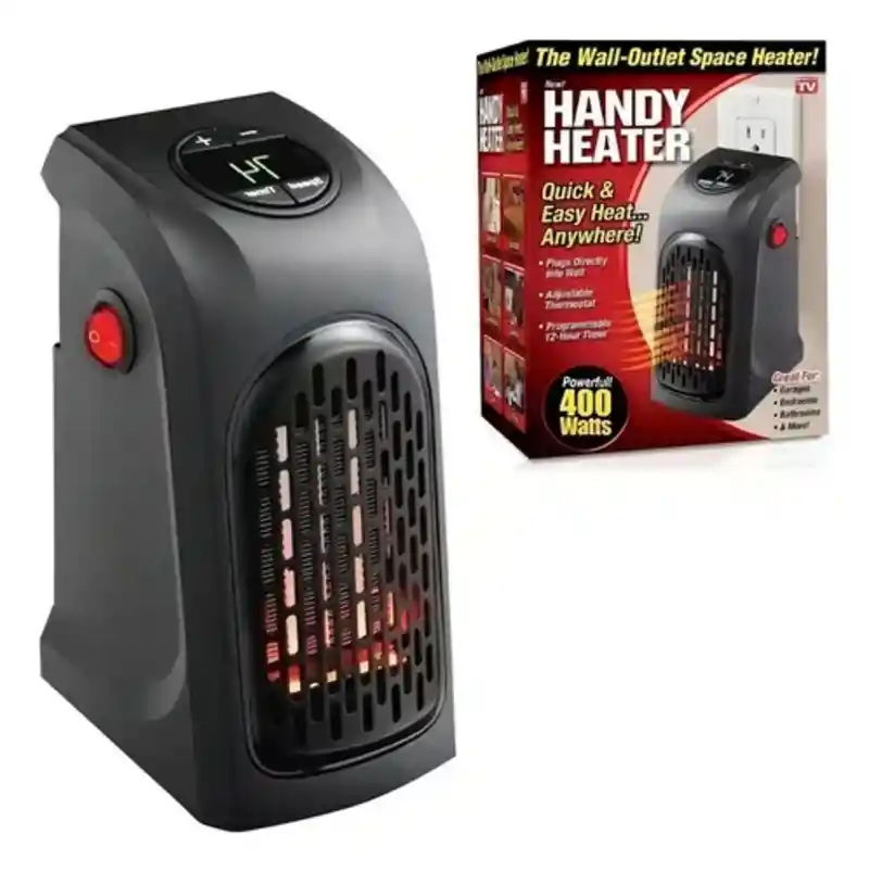 Calentador Ambiente Portátil Calefacción 400w De Pared Color Negro 110v