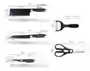 Juego Kit Set Cuchillos Todo En Uno 6 Piezas Profesionales Color Negro