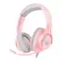 Audifonos Gamer X16 Rosa Con Luz Led + Base Onikuma