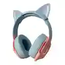 Diadema Auricular Gamer Gato K9 Azul Rosa + Base Grande Onikuma