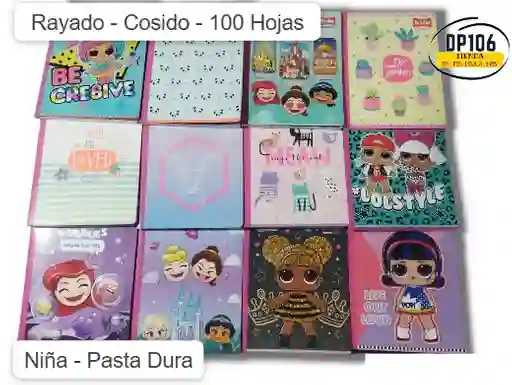 Cuaderno Rayado Cosido 100 Hojas Niña