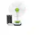 Ventilador Solar Recargable Panel 2 Bombillos Carga Celular Gd-7s12-s