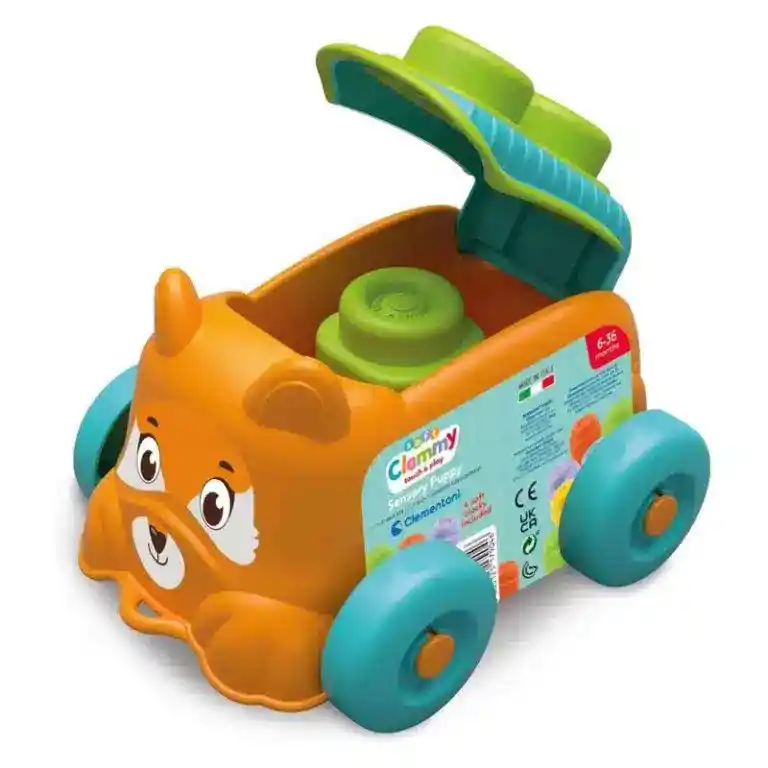 Juguete Sensorial Cachorro Rodante Y Bloques Para Bebés