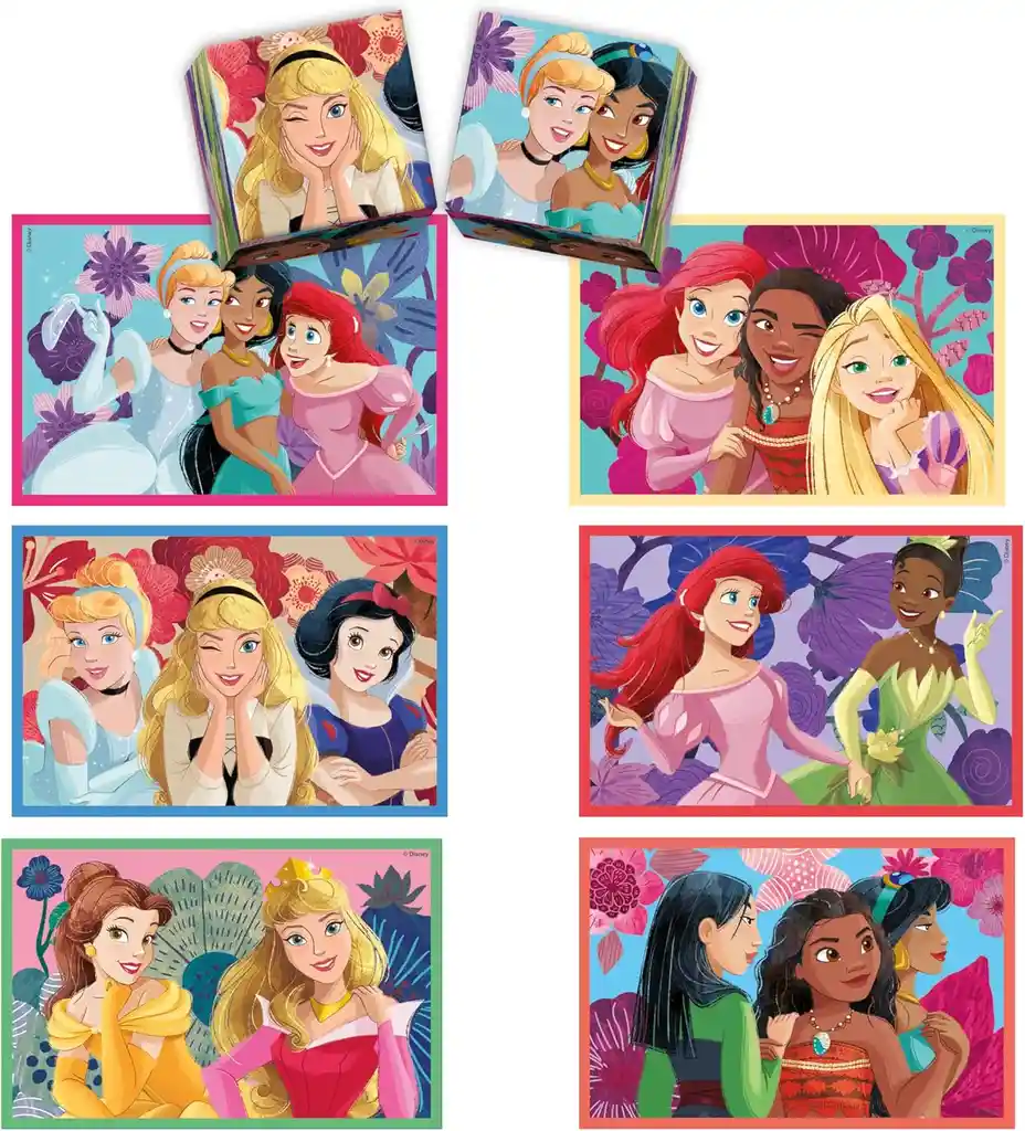 Juego Didácticos Actividades Princesas Disney 4 En 1 Niños