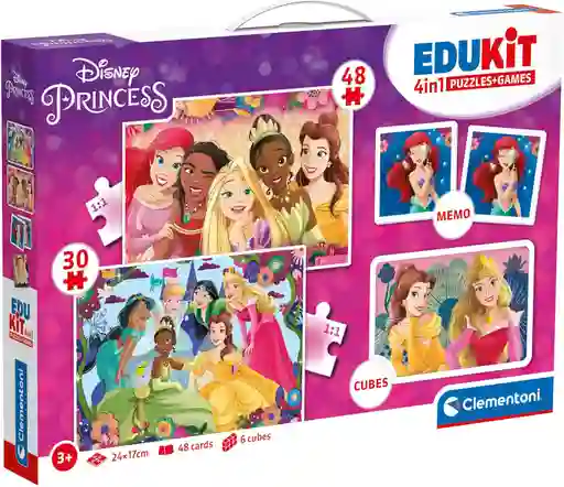 Juego Didácticos Actividades Princesas Disney 4 En 1 Niños