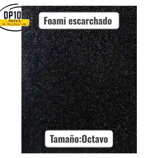 Foami Escarchado Negro 1/8 X 1 Und