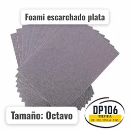 Foami Escarchado Plata 1/8 X 1 Und