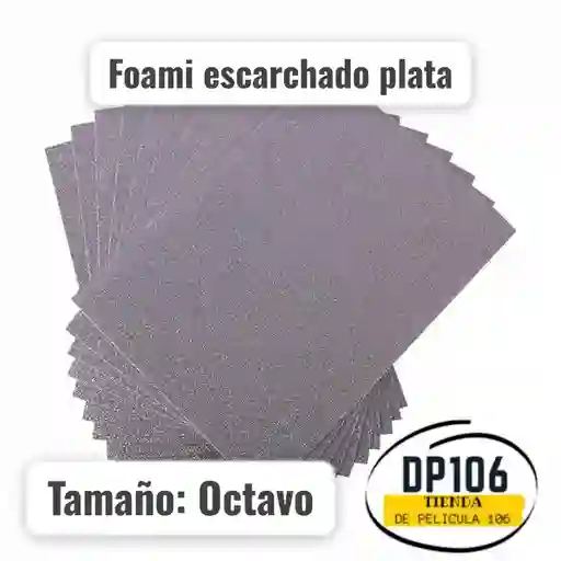Foami Escarchado Plata 1/8 X 1 Und