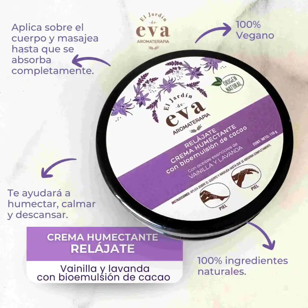 Crema Humectante Con Bioemulsión De Cacao Relájate