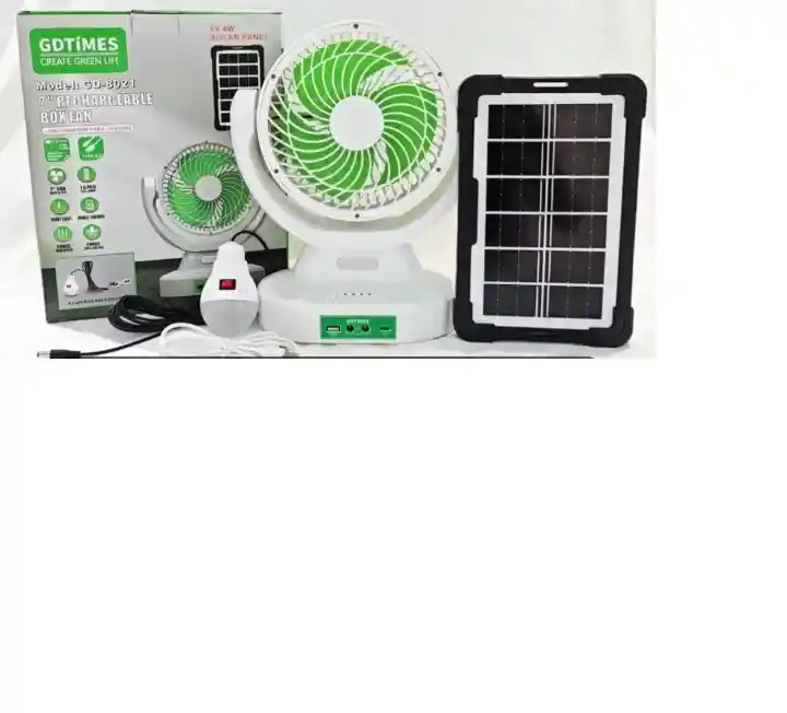 Gdtimes, Ventilador De Mesa Solar De 9 Pulgadas 8023
