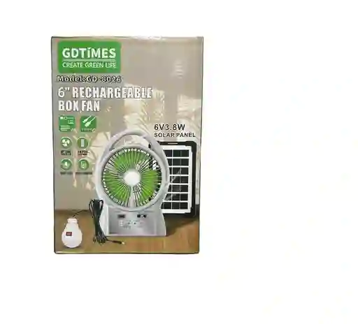 Ventilador Solar Con Parlante Gd8026