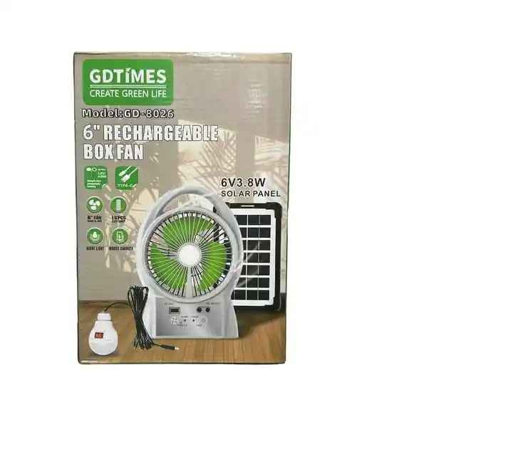 Ventilador Solar Con Parlante Gd8026