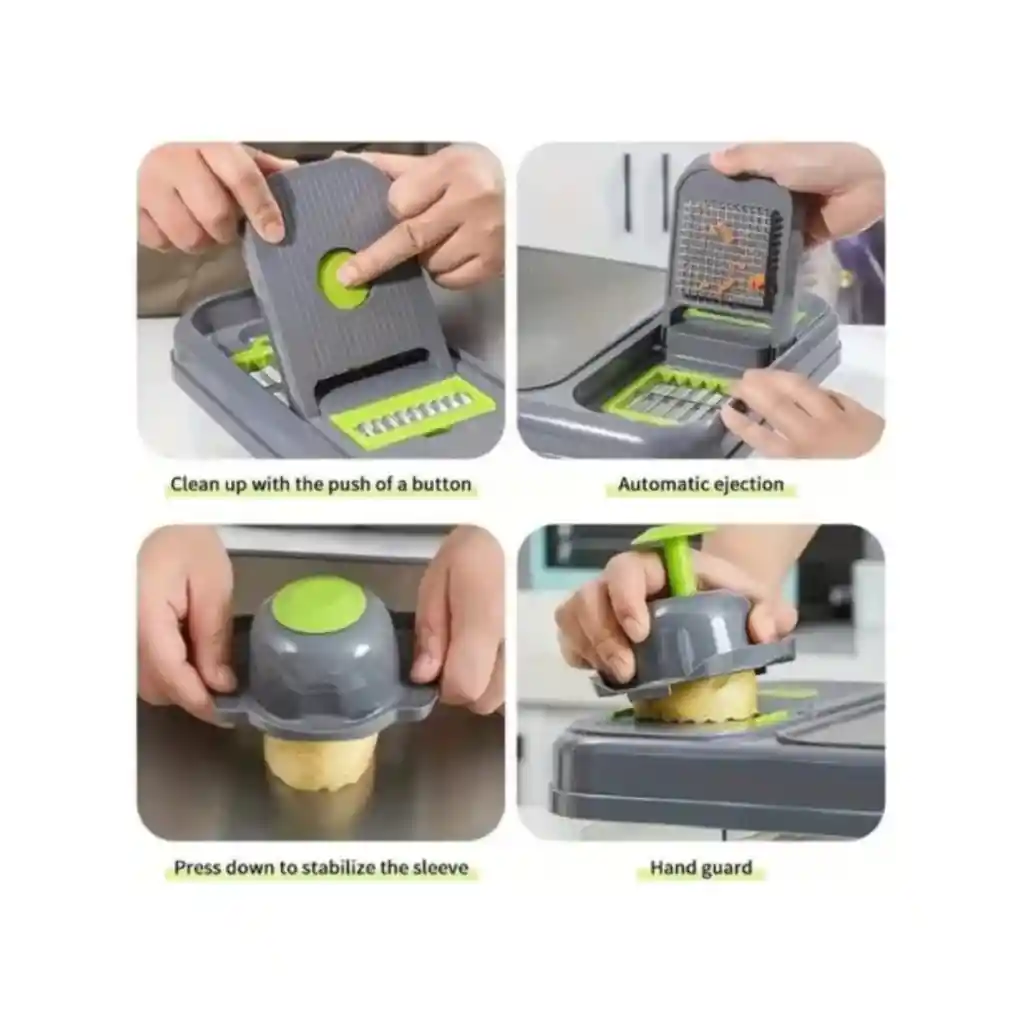 Picador De Veduras Multifuncion 4 Contenedores Y Accesorios
