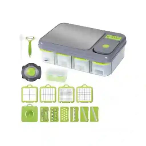 Picador De Veduras Multifuncion 4 Contenedores Y Accesorios