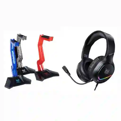Diadema Auricular Gamer X31 Con Luz Rgb + Soporte Onikuma