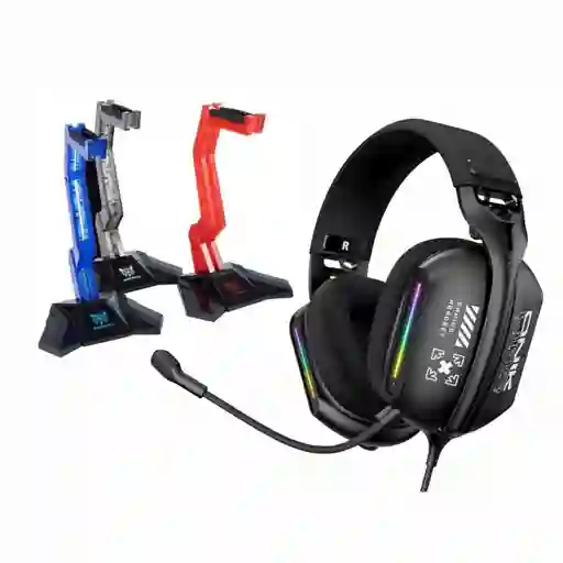 Diadema Auricular Gamer X12 Con Luz Rgb + Soporte Onikuma