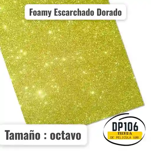 Foami Escarchado Amarillo / Dorado 1/8 X 1 Und