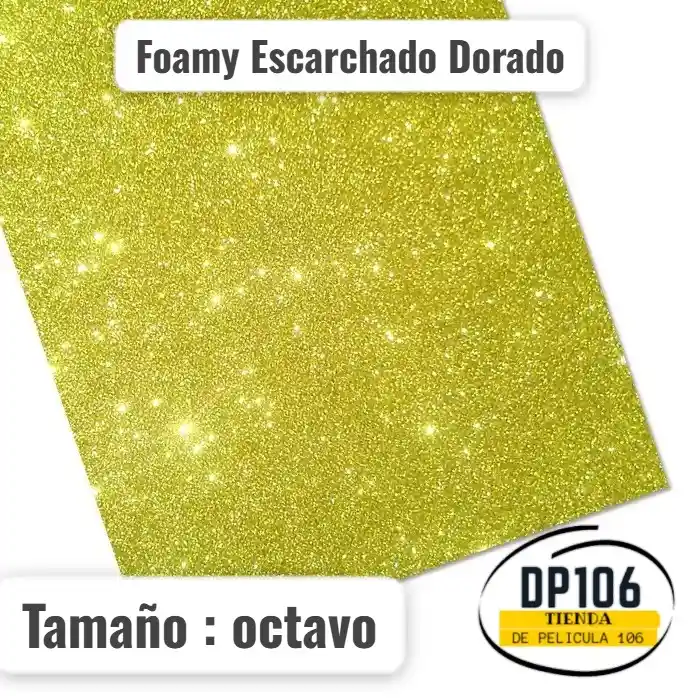 Foami Escarchado Amarillo / Dorado 1/8 X 1 Und